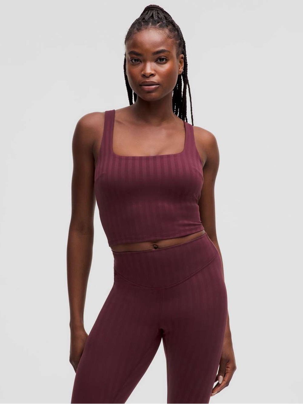 Lululemon Wunder Under Cropped Tank Top Light Support, C/D Cup *Tonal Stripe